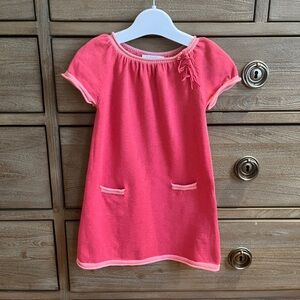 Jacadi Red Knit Sweater Dress Sweet Bow Accents 2T